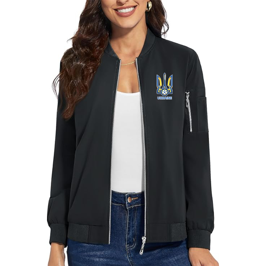 Women's Ukraine National Football Soccer Team  Premium Bomber Jacket Outerwear